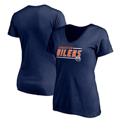 Edmonton Oilers - Women's Mascot In Bounds V-Neck T-Shirt Navy