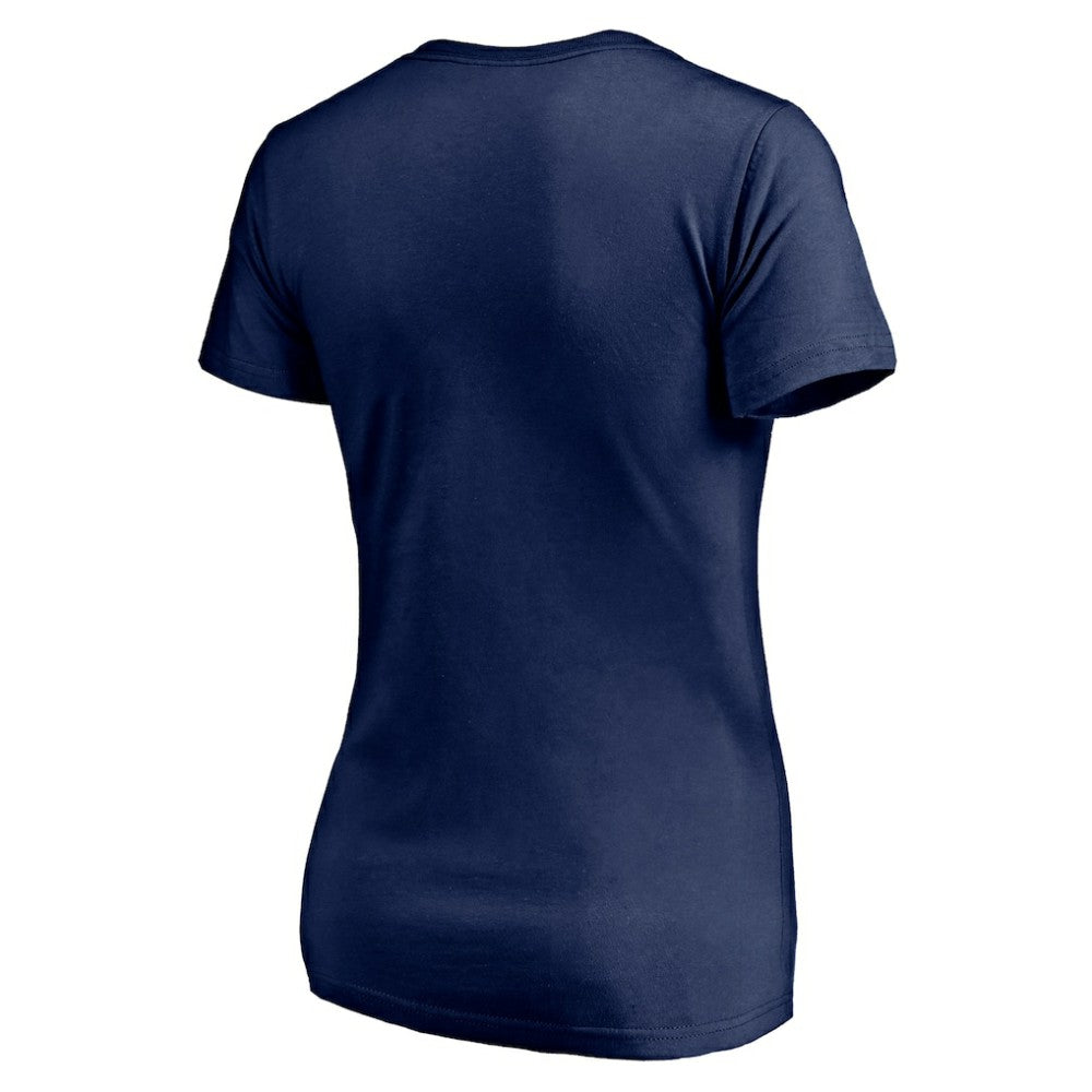 Edmonton Oilers - Women's Mascot In Bounds V-Neck T-Shirt Navy