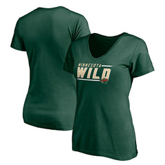 Minnesota Wild - Women's Mascot In Bounds V-Neck T-Shirt Green