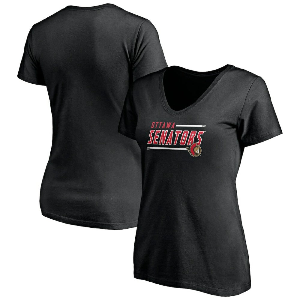 Ottawa Senators - Women's Mascot In Bounds V-Neck T-Shirt Black