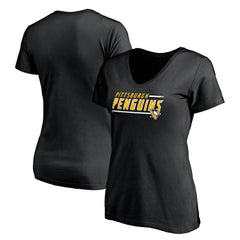 Pittsburgh Penguins Women's Mascot In Bounds V-Neck T-Shirt Black