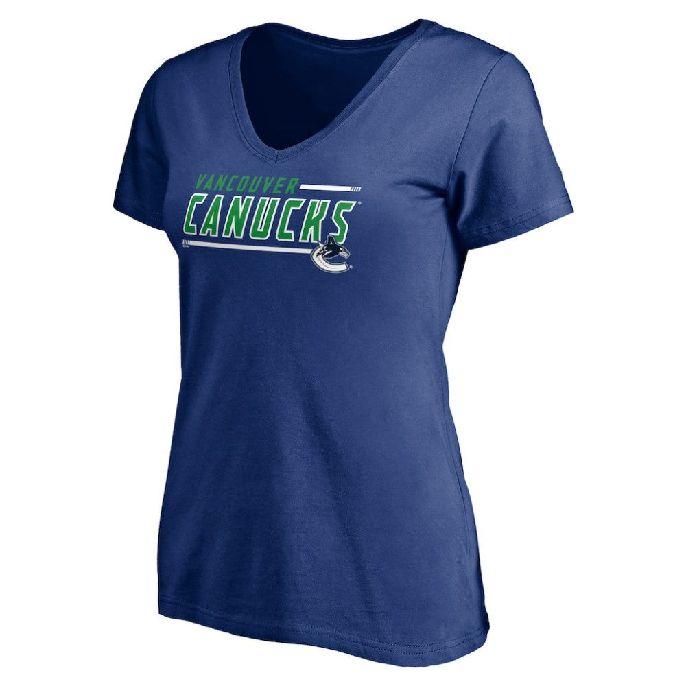 Vancouver Canucks - Women's Mascot In Bounds V-Neck T-Shirt Blue