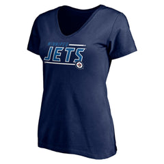 Winnipeg Jets - Women's Mascot In Bounds V-Neck T-Shirt Navy