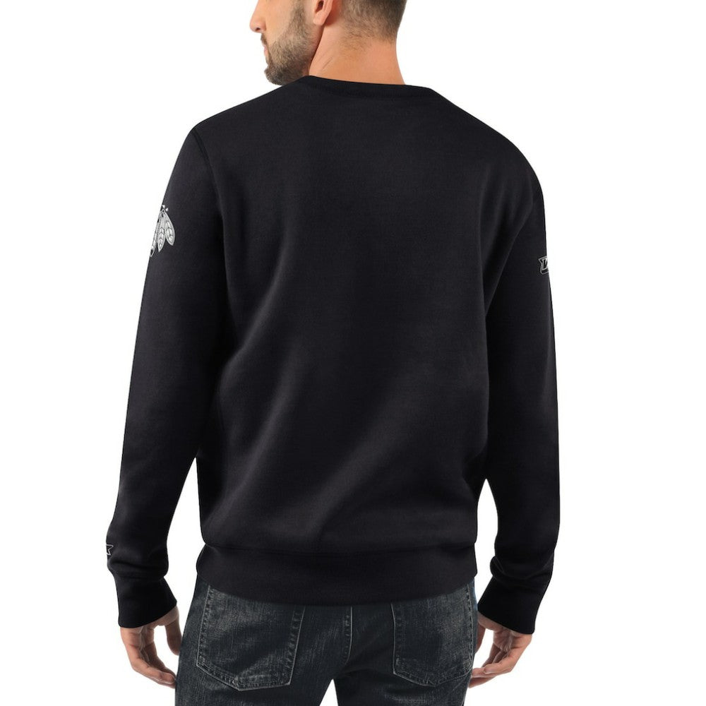 Chicago Blackhawks Starter x NHL Black Ice Cross Check Pullover Sweatshirt Black