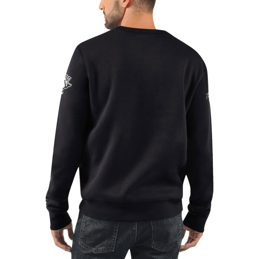 Pittsburgh Penguins Starter x NHL Black Ice Cross Check Pullover Sweatshirt Black