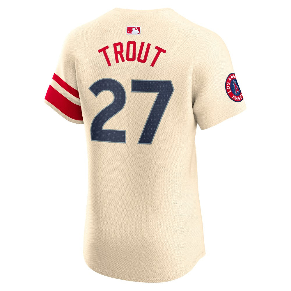 Mike Trout Los Angeles Angels Nike City Connect Elite Player Jersey - Cream | MLB Jerseys