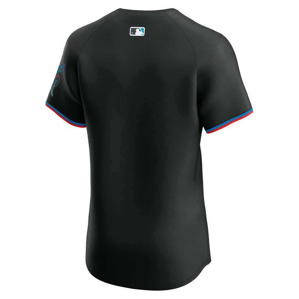 Miami Marlins Nike Alternate Vapor Premier Elite Patch Jersey - Black | MLB Jerseys