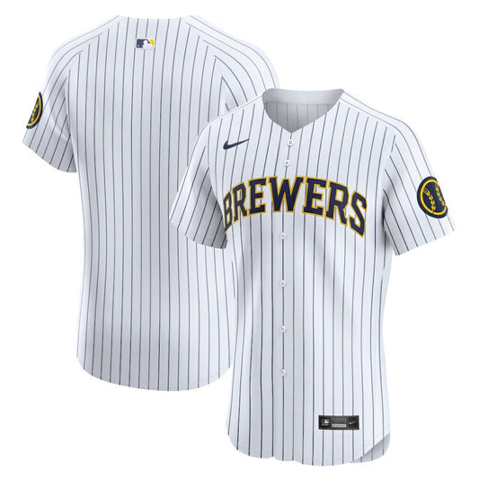 Milwaukee Brewers Nike Alternate Vapor Premier Elite Patch Jersey - White | MLB Jerseys