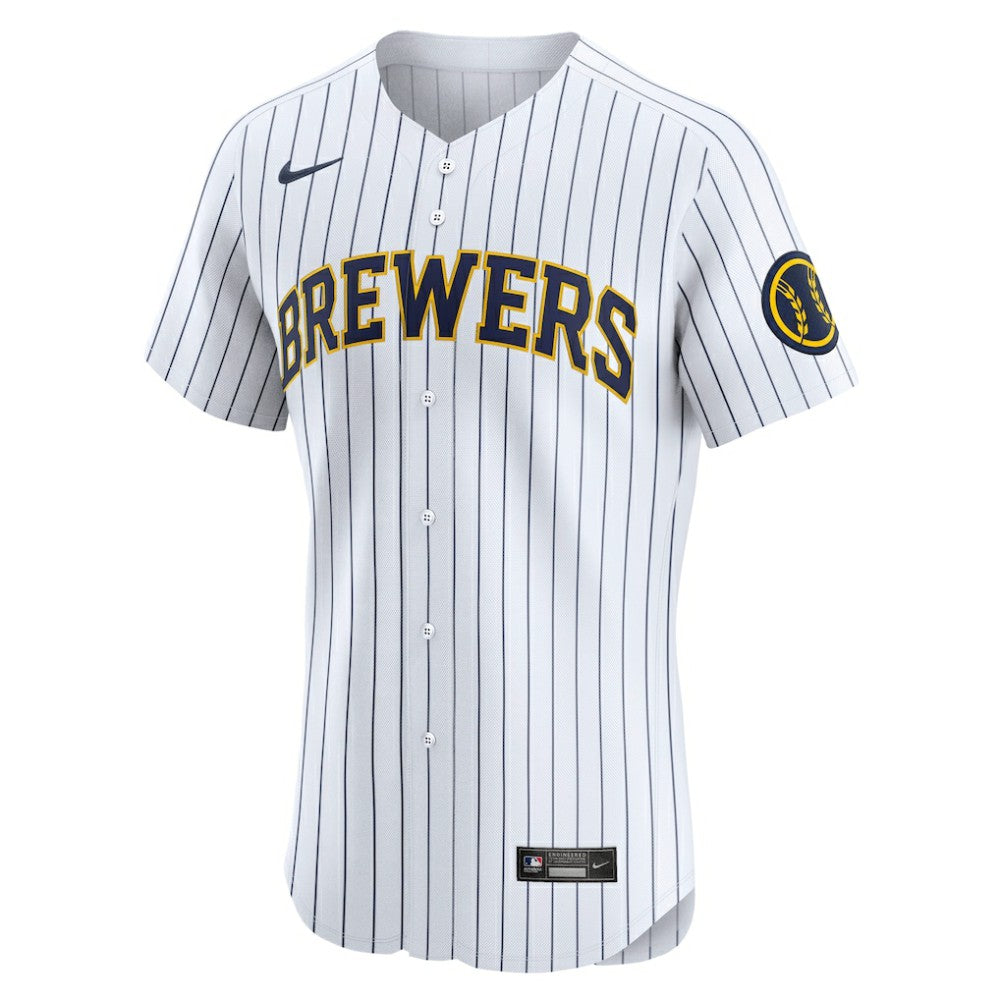 Milwaukee Brewers Nike Alternate Vapor Premier Elite Patch Jersey - White | MLB Jerseys