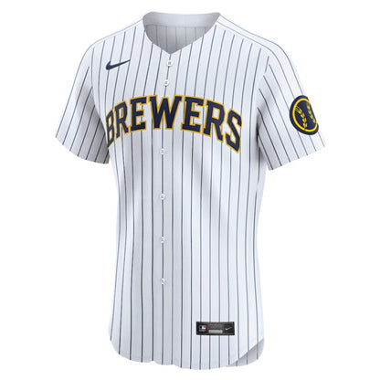 Milwaukee Brewers Nike Alternate Vapor Premier Elite Patch Jersey - White | MLB Jerseys