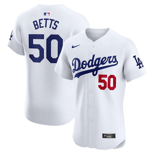 Mookie Betts Los Angeles Dodgers Nike Home Elite Jersey - White | MLB Jerseys