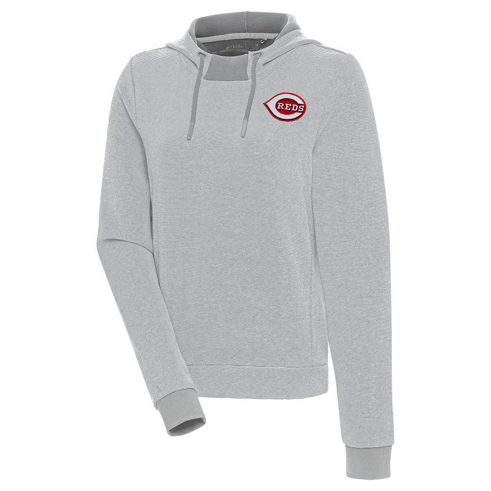 Cincinnati Reds Antigua Women's Axe Bunker Tri-Blend Pullover Hoodie Lifestyle