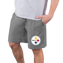 Pittsburgh Steelers Concepts Sport Quest Knit Jam Shorts Charcoal - NFL