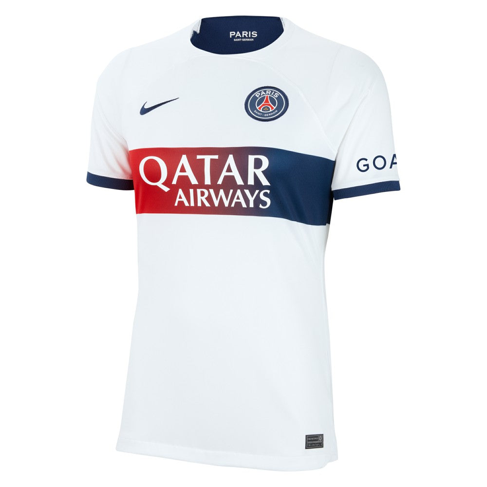 Nike Kylian Mbappe Paris Saint-Germain Women's 2023/24 Away Stadium Replica Player Jerseys - White
