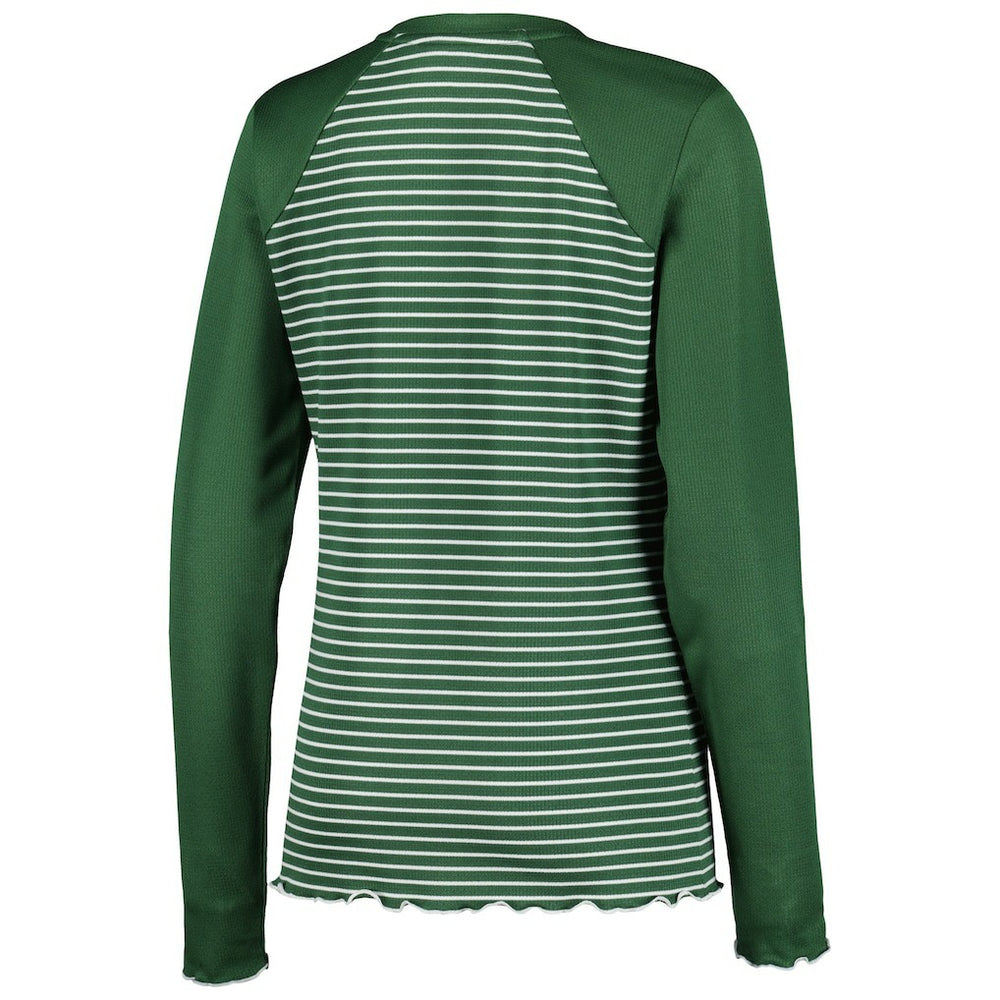 Green Bay Packers Antigua Women's Maverick Waffle Henley Long Sleeve T-Shirt Green - NFL
