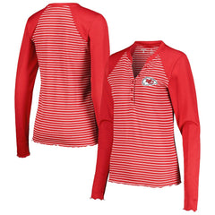 Kansas City Chiefs Antigua Women's Maverick Waffle Henley Long Sleeve T-Shirt Red - NFL