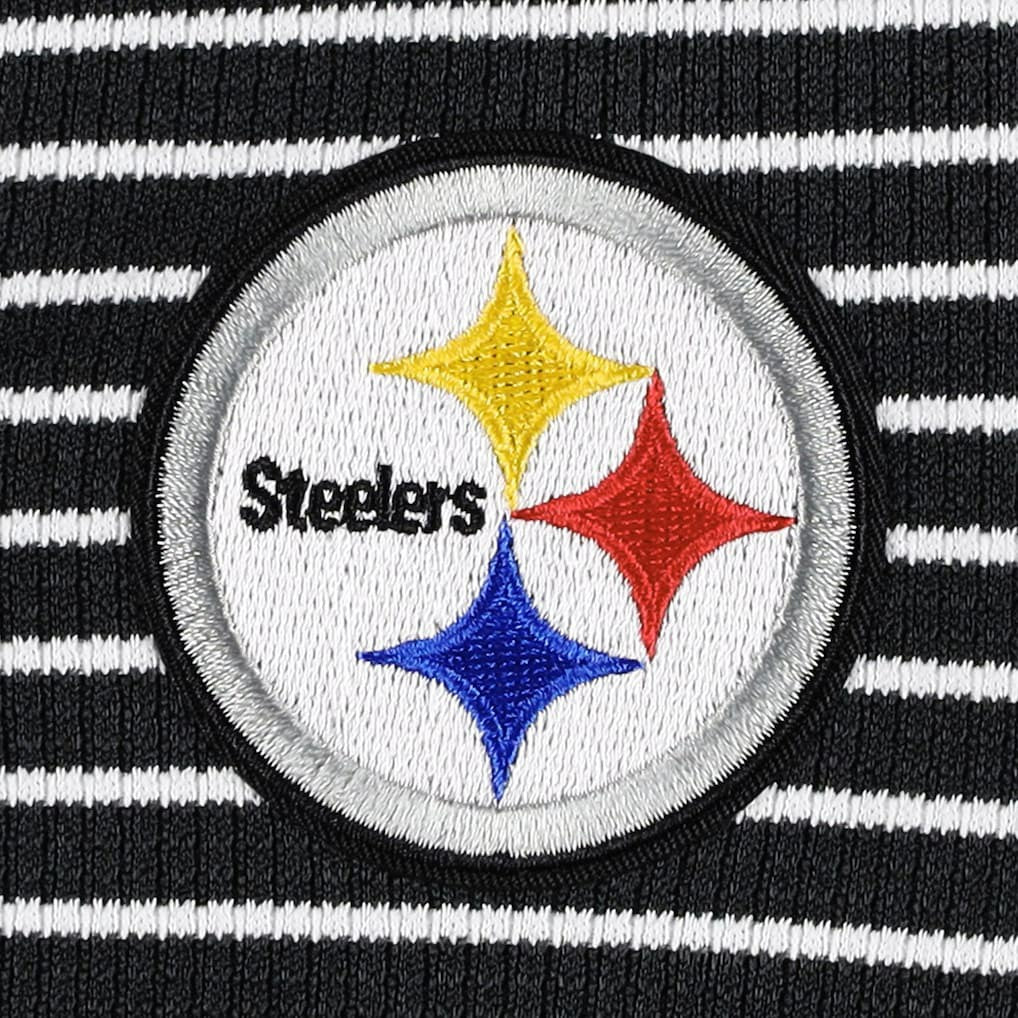 Pittsburgh Steelers Antigua Women's Maverick Waffle Henley Long Sleeve T-Shirt Black - NFL