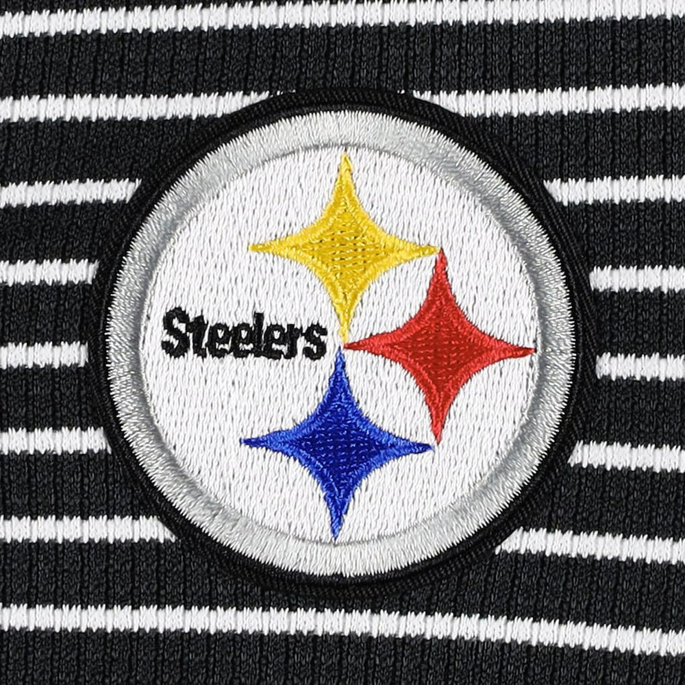 Pittsburgh Steelers Antigua Women's Maverick Waffle Henley Long Sleeve T-Shirt Black - NFL