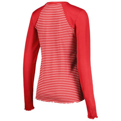 San Francisco 49ers Antigua Women's Maverick Waffle Henley Long Sleeve T-Shirt Scarlet - NFL