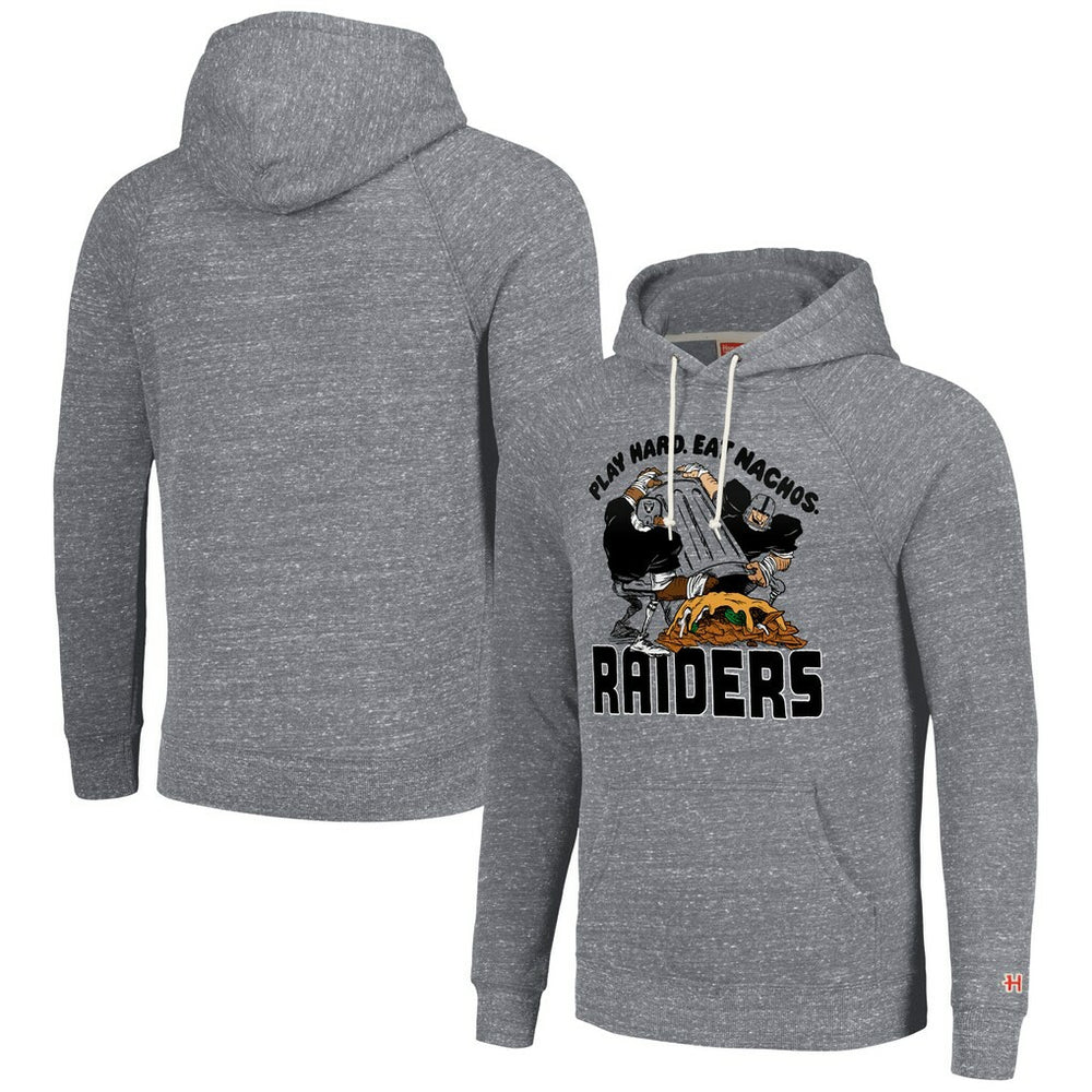 Las Vegas Raiders Homage Unisex NFL x Guy Fieri’s Flavortown Tri-Blend Pullover Hoodie Gray - NFL
