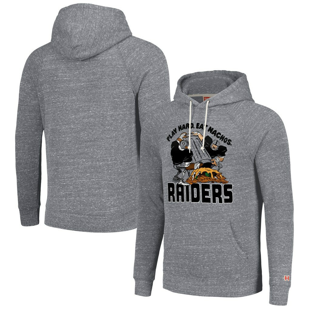 Las Vegas Raiders Homage Unisex NFL x Guy Fieri’s Flavortown Tri-Blend Pullover Hoodie Gray - NFL