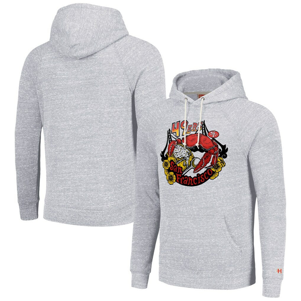San Francisco 49ers Homage Unisex NFL x Guy Fieri’s Flavortown Tri-Blend Pullover Hoodie Ash - NFL