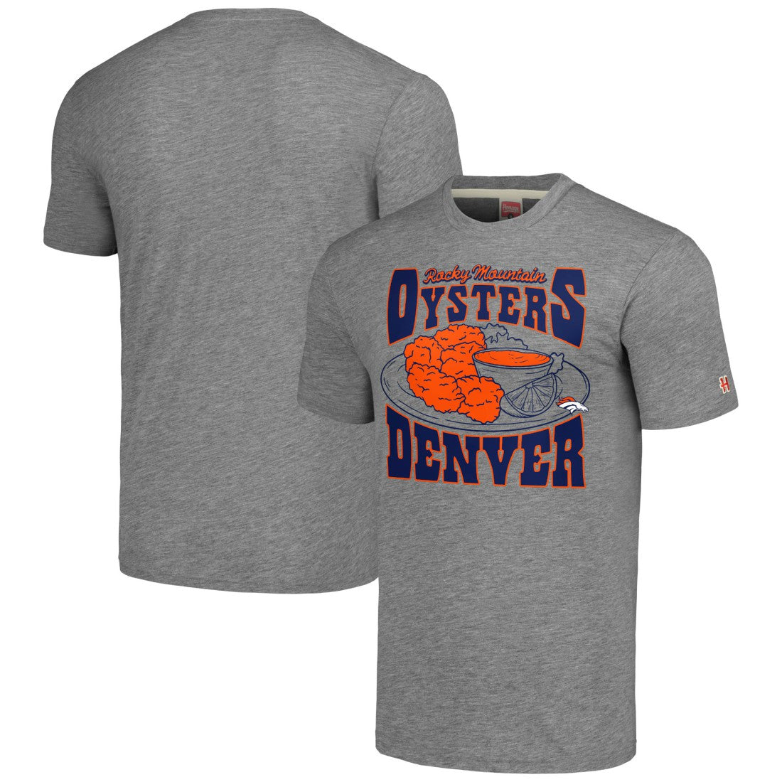 Denver Broncos Homage Unisex NFL x Guy Fieri’s Flavortown Tri-Blend T-Shirt Gray - NFL