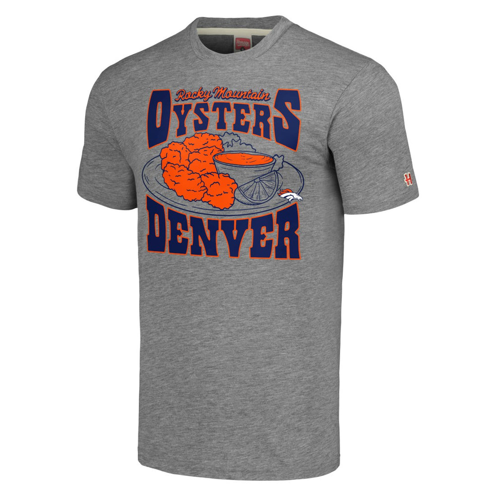 Denver Broncos Homage Unisex NFL x Guy Fieri’s Flavortown Tri-Blend T-Shirt Gray - NFL
