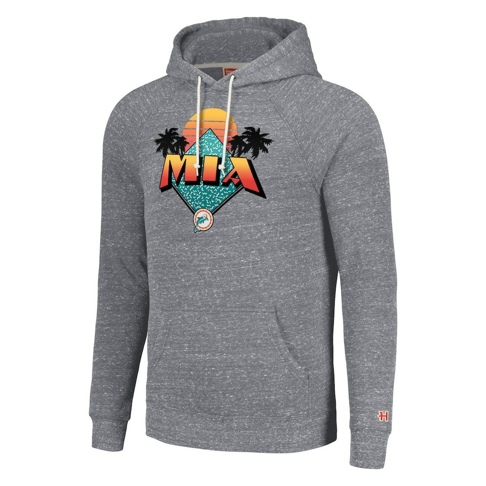 Miami Dolphins Homage Unisex Hyperlocal Raglan Pullover Hoodie Gray - NFL