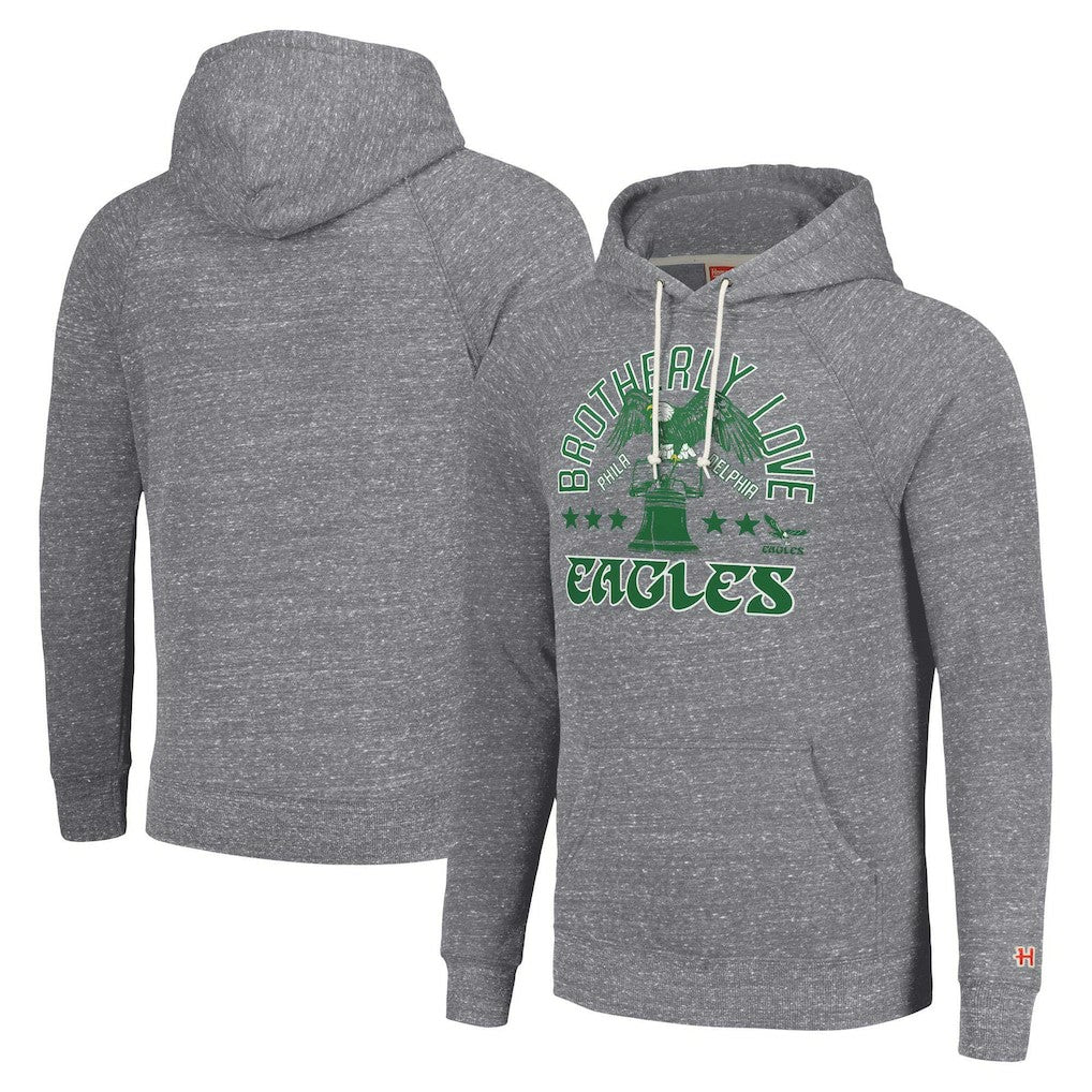 Philadelphia Eagles Homage Unisex Hyperlocal Raglan Pullover Hoodie Gray - NFL