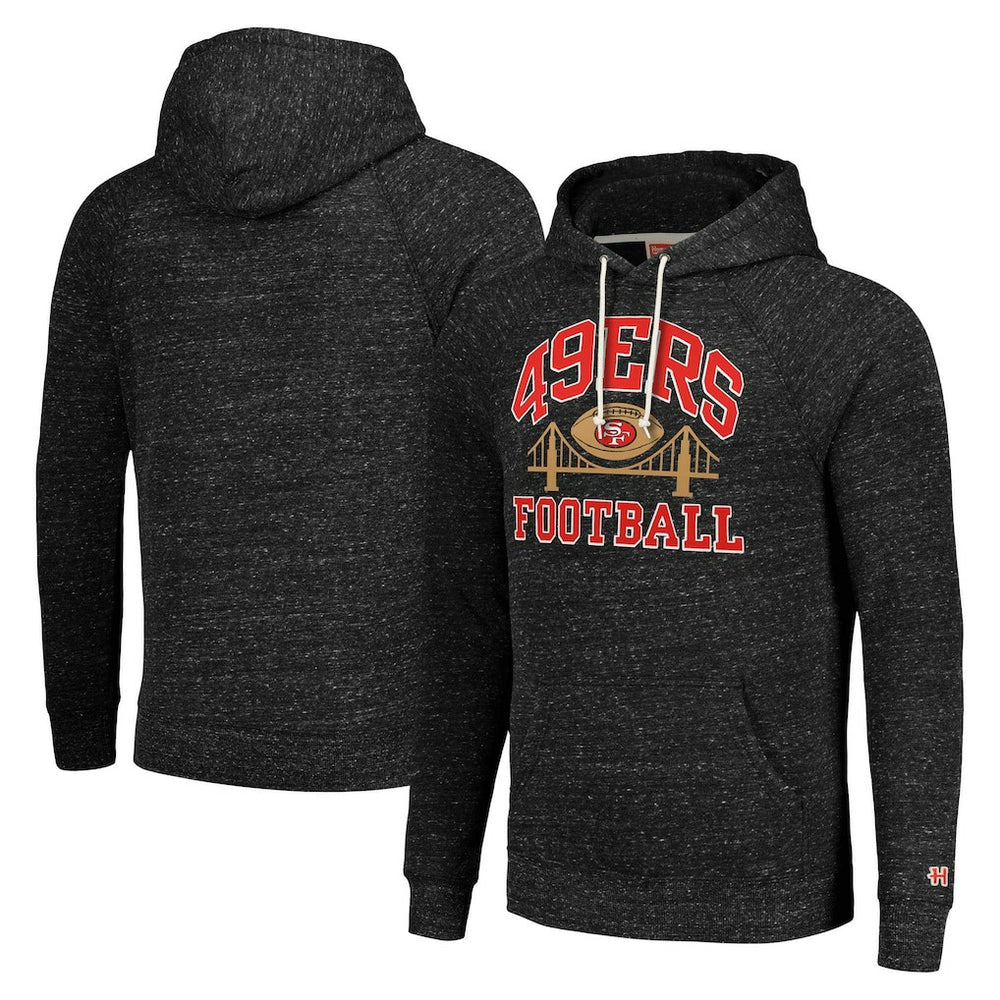 San Francisco 49ers Homage Unisex Hyperlocal Raglan Pullover Hoodie Charcoal - NFL