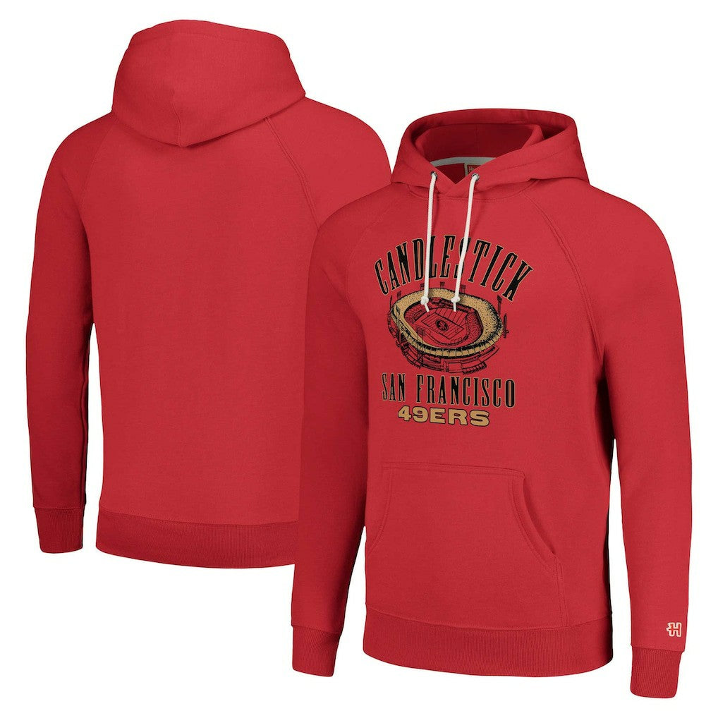 San Francisco 49ers Homage Unisex Hyperlocal Raglan Pullover Hoodie Scarlet - NFL