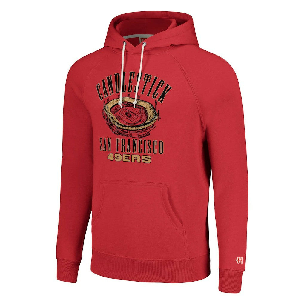 San Francisco 49ers Homage Unisex Hyperlocal Raglan Pullover Hoodie Scarlet - NFL