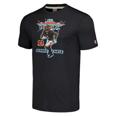 Ja'Marr Chase Cincinnati Bengals Homage Unisex NFL Blitz Player Tri-Blend T-Shirt Heathered Charcoal - NFL
