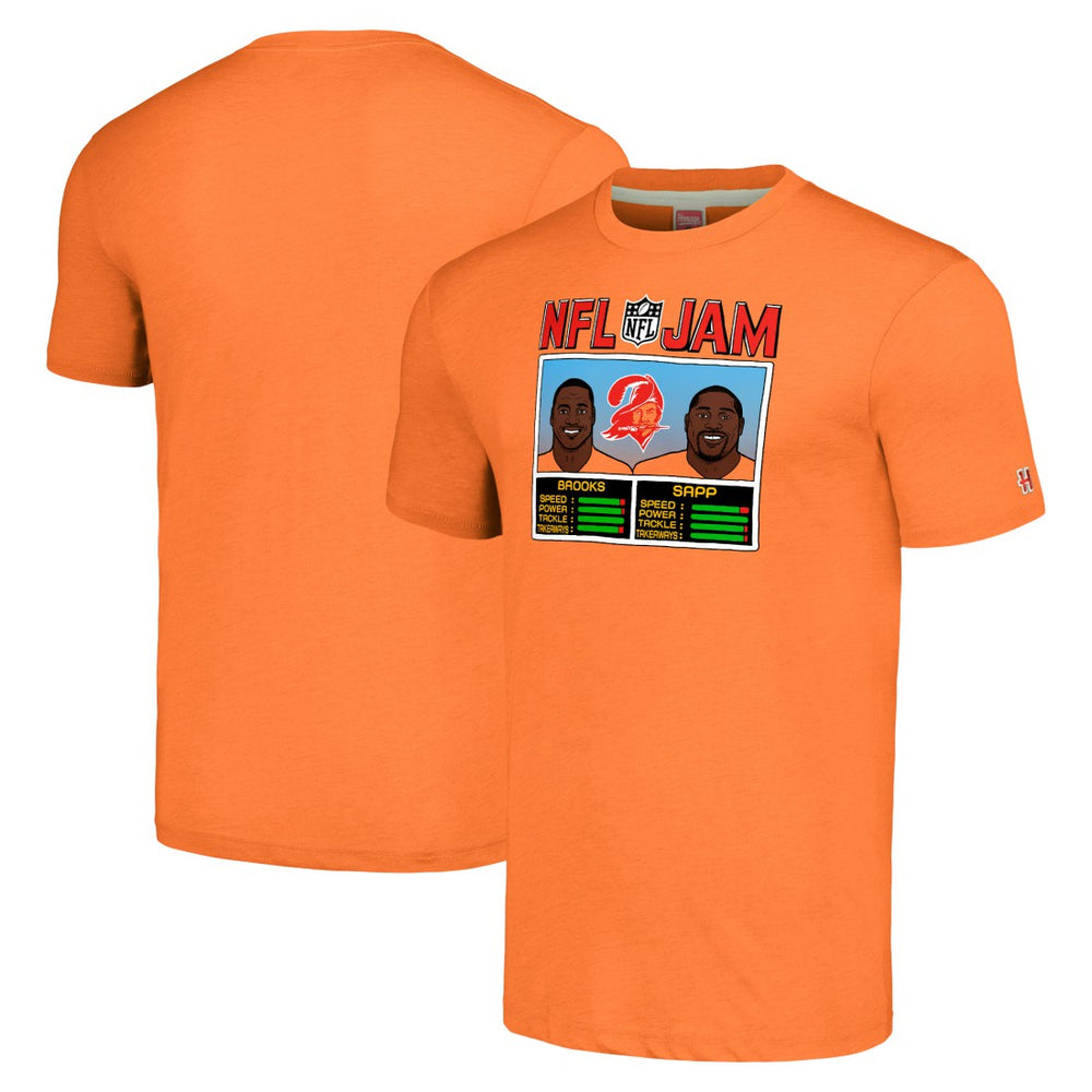 Derrick Brooks & Warren Sapp Tampa Bay Buccaneers Homage Unisex NFL Jam Retired Tri-Blend T-Shirt Orange - NFL