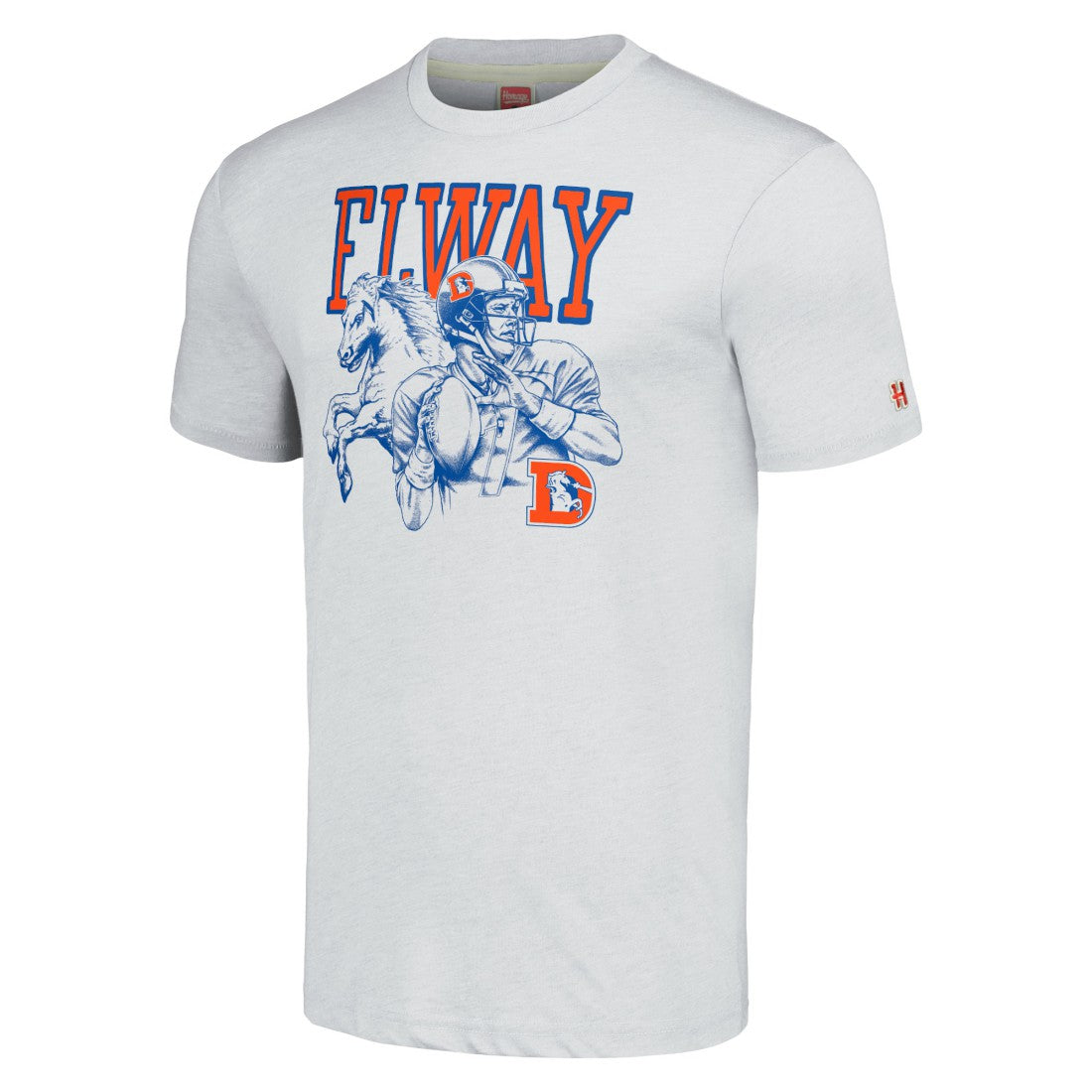John Elway Denver Broncos Homage Unisex Unisex Caricature Retired Player Tri-Blend T-Shirt Ash - NFL