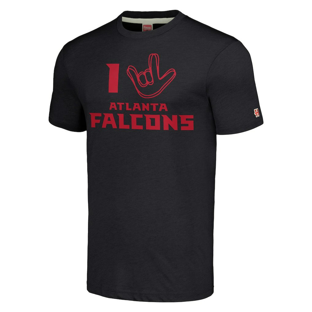 Atlanta Falcons Homage Unisex The NFL ASL Collection by Love Sign Tri-Blend T-Shirt Charcoal - NFL