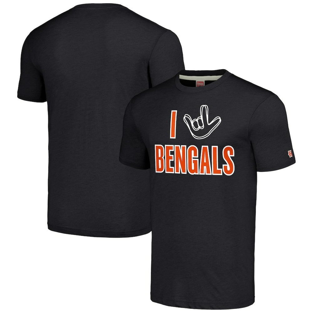 Cincinnati Bengals Homage Unisex The NFL ASL Collection by Love Sign Tri-Blend T-Shirt Charcoal - NFL