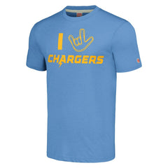 Los Angeles Chargers Homage Unisex The NFL ASL Collection by Love Sign Tri-Blend T-Shirt Powder Blue - NFL