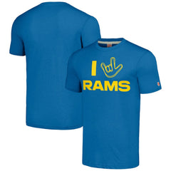 Los Angeles Rams Homage Unisex The NFL ASL Collection by Love Sign Tri-Blend T-Shirt Royal - NFL