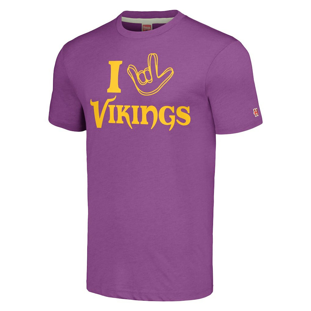 Minnesota Vikings Homage Unisex The NFL ASL Collection by Love Sign Tri-Blend T-Shirt Purple - NFL