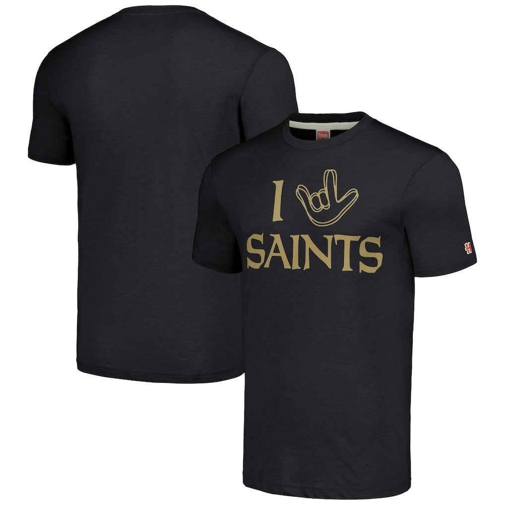 New Orleans Saints Homage Unisex The NFL ASL Collection by Love Sign Tri-Blend T-Shirt Charcoal - NFL