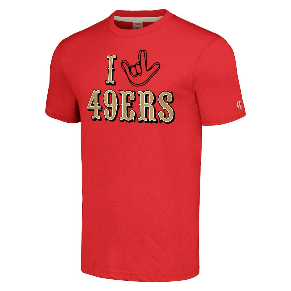 San Francisco 49ers Homage Unisex The NFL ASL Collection by Love Sign Tri-Blend T-Shirt Scarlet - NFL