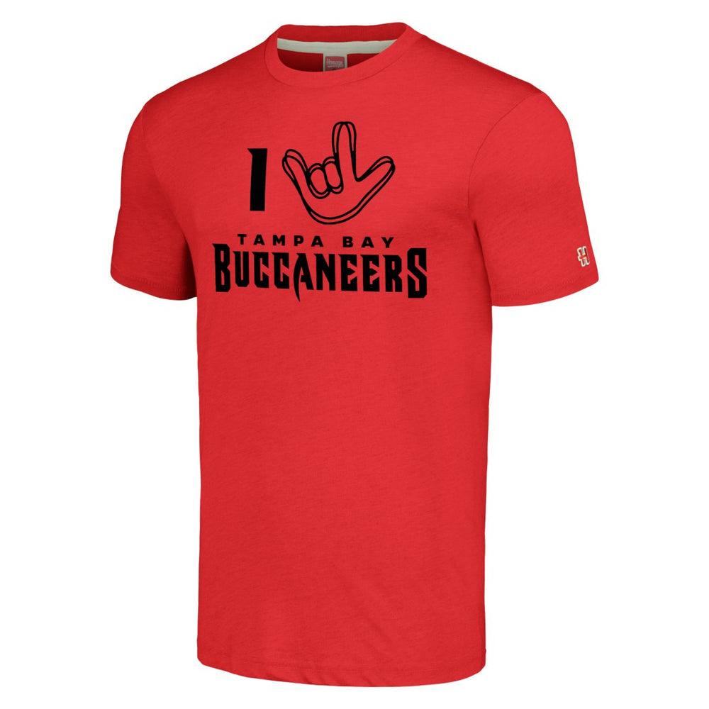 Tampa Bay Buccaneers Homage Unisex The NFL ASL Collection by Love Sign Tri-Blend T-Shirt Red - NFL