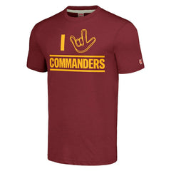 Washington Commanders Homage Unisex The NFL ASL Collection by Love Sign Tri-Blend T-Shirt Burgundy - NFL