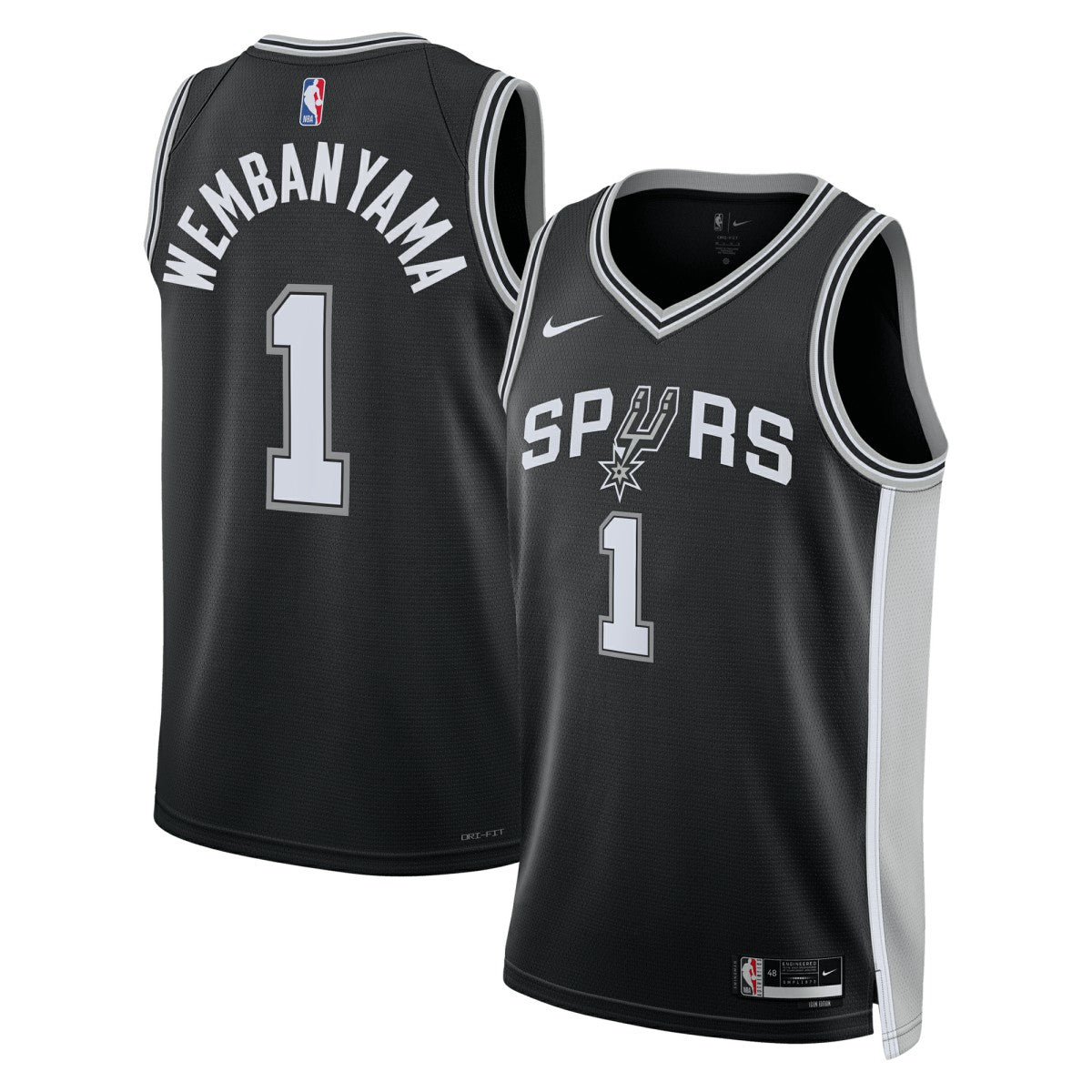 Victor Wembanyama San Antonio Spurs Unisex 2023 NBA Draft First Round Pick Swingman Jersey - Icon Edition - Black | NBA Jerseys