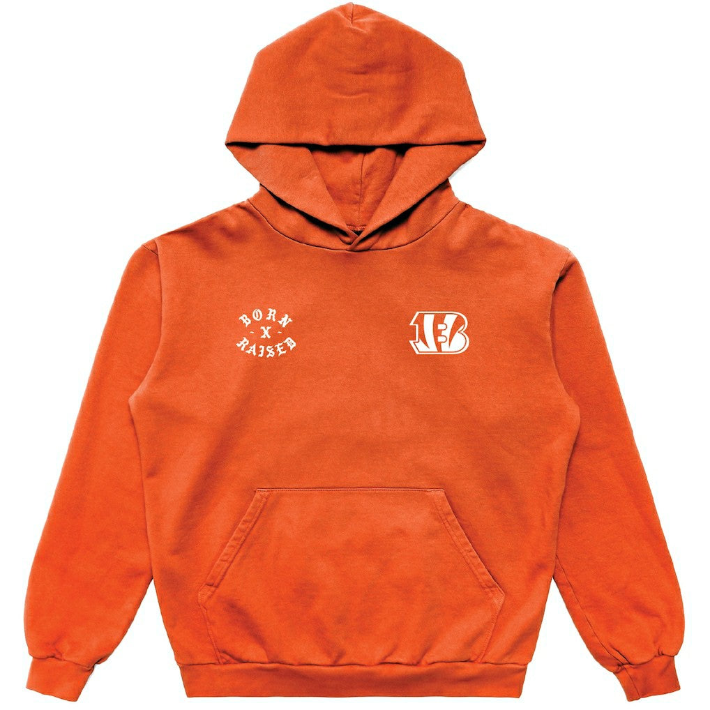 Cincinnati Bengals Born x Raised Unisex Pullover Hoodie Orange - NFL