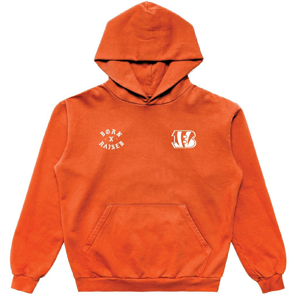 Cincinnati Bengals Born x Raised Unisex Pullover Hoodie Orange - NFL