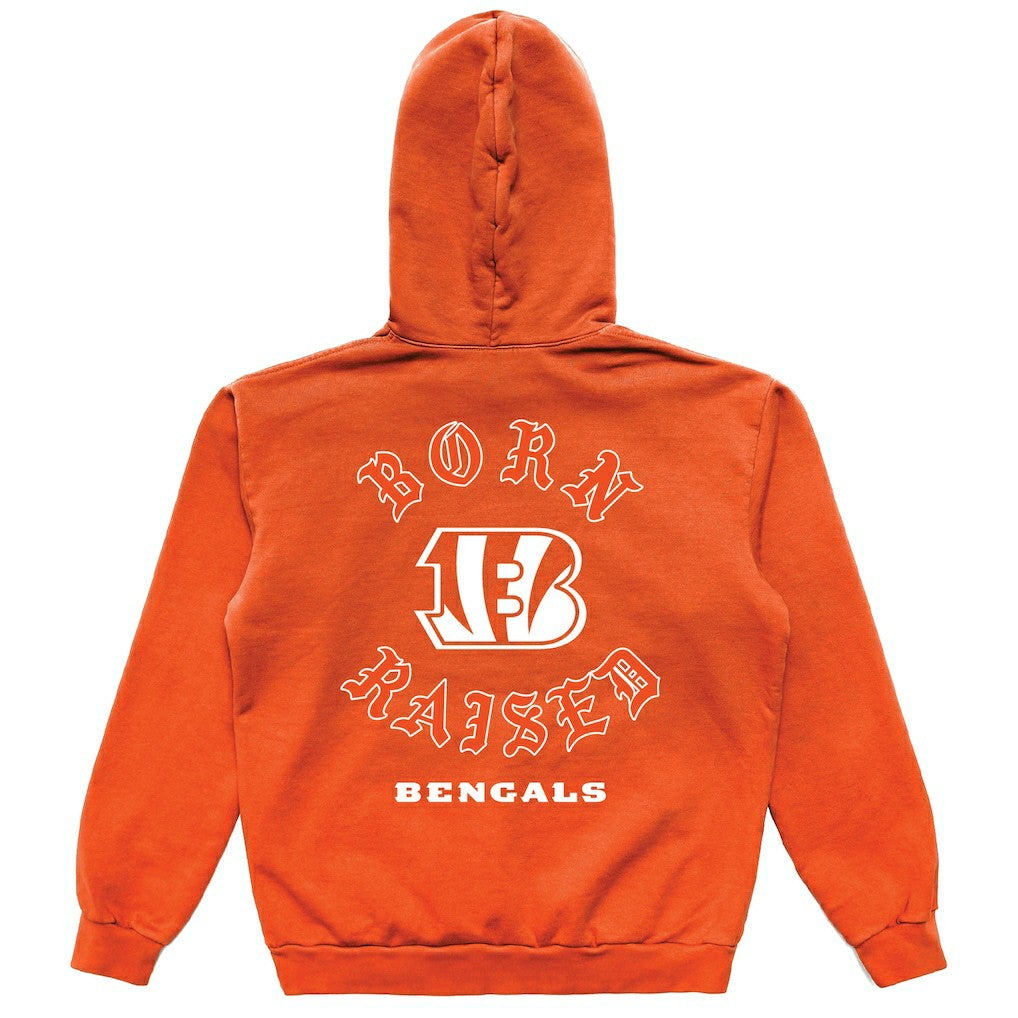 Cincinnati Bengals Born x Raised Unisex Pullover Hoodie Orange - NFL