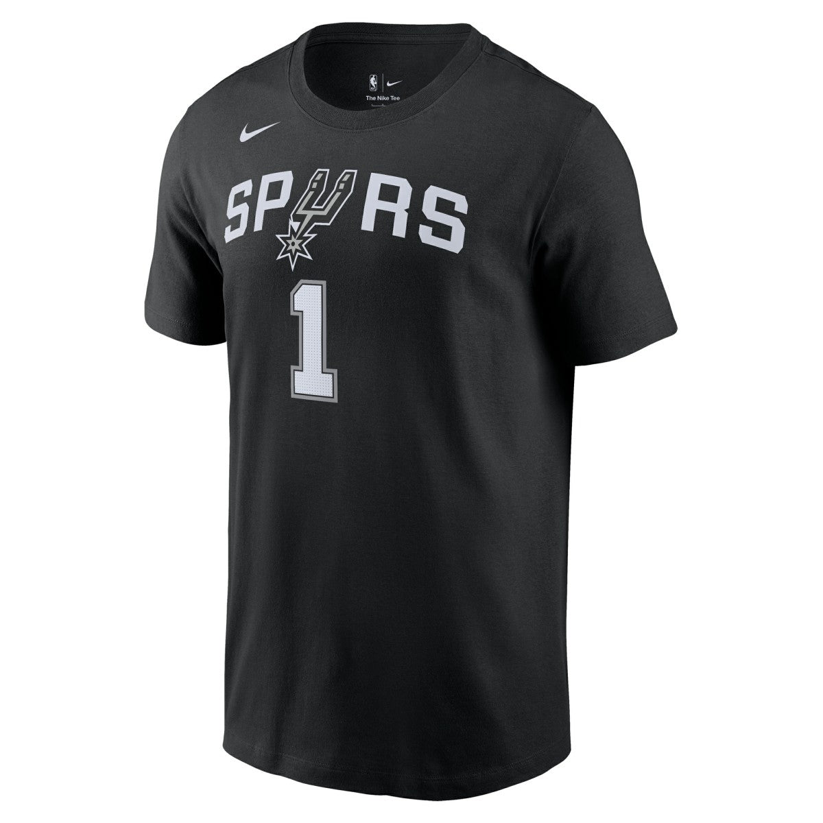 Nike - Victor Wembanyama San Antonio Spurs Icon 2022/23 Name & Number T-Shirt - Black